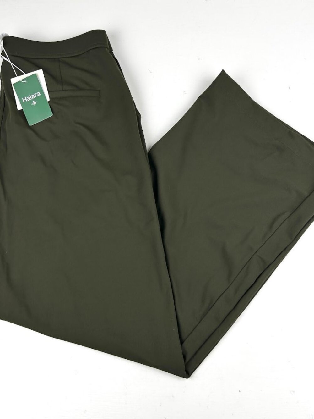Halara Pants Womens XL Tall Olive Pleated Wide Leg NWT